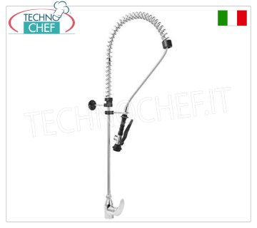 Single hole mixer tap with suspended shower
