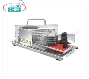 Stainless steel manual fruit and vegetable cutter with plastic handle, 4 mm cutting thickness