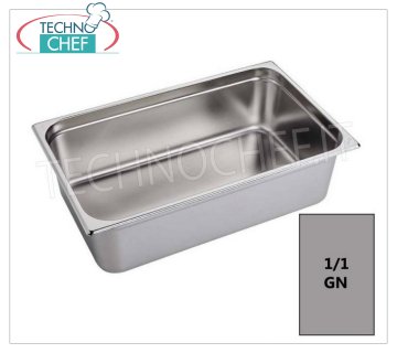 Gastronorm GN 1/1 stainless steel containers, size 530x325mm