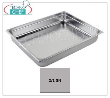 Gastronorm GN 2/1 stainless steel containers, size 650x530mm