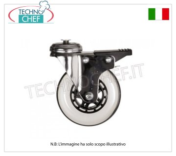KIT 4 elastic wheels, 2 of which with brake