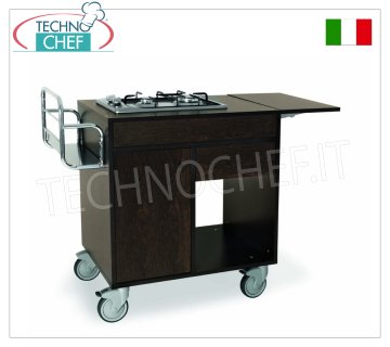 FLAMBE' TROLLEY with 2 BURNERS in LINE, dim.mm.950x500x870h