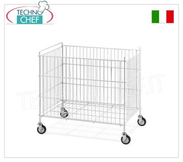 Folding laundry trolleys in plasticized steel, dim.mm.800x510x750h