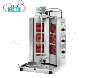 ELECTRIC GYROS with 6 RESISTANCES, 460 mm high cooking rod