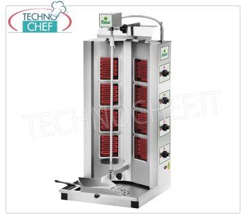 ELECTRIC GYROS with 8 RESISTANCES, 640 mm high cooking rod