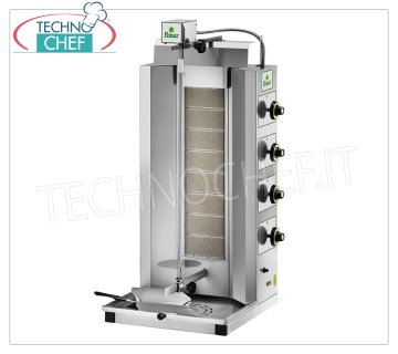 GAS GYROS with 8 BURNERS, 680 mm high cooking rod