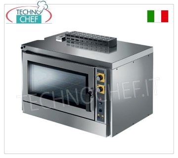 Gas convection oven for 4 pastry-bread trays (mm600x400), mechanical controls with humidifier, gim. mm 960x760x740h
