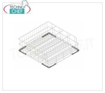 Inclined basket for wine glasses with 5 compartments, max. Ø 100 mm, dim. mm. 500x500x170h