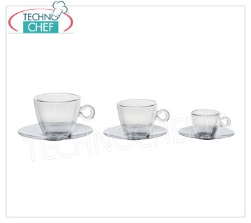 Glass coffee - cappuccino cups COFFEE CUP WITH STAINLESS STEEL DISH, LUIGI BORMIOLI, Duos Termico Collection
