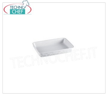 Porcelain baking dishes Rectangular white corded stackable baking dish, cm.32x22, h.5, brand MPS PORCELLANE SARONNO