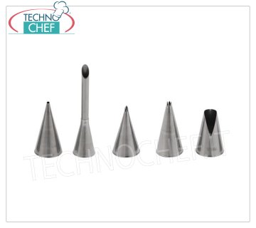 Nozzles for decorator bag Stainless steel nozzle with round hole for decorating, MM.2 -- Available in packs of 6 pieces