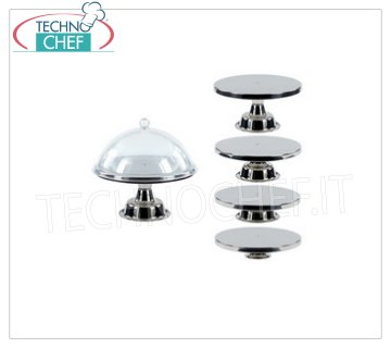 Cake stands MODULAR RISER IN STAINLESS STEEL, ILSA, Plate Diameter Cm.20, H.from 7 to 15 Cm., based on the assembly combination