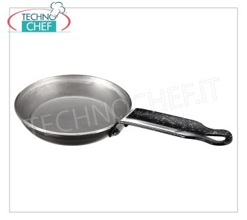 Paderno - 12 cm iron pans for Blinis, professional by induction Iron Blinis pan with 1 handle, Professional, diam. 12 cm, 2 cm high
