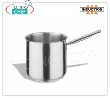 Technochef - Stainless steel bain marie casserole, 1 handle, Professional for Induction Stainless steel bain marie casserole, capacity 3 liters, also suitable for induction hobs, diam.cm.16 x 16h