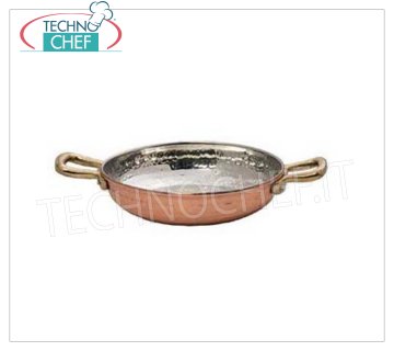 Technochef - HAMMERED TINNED COPPER pan, 2 handles Hammered tin-plated copper pan, 2 handles, diameter 140 mm.