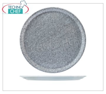 SATURNIA - PIZZA PLATE - GRANITE GRAY Porcelain Collection - Restaurant Dishes PIZZA DISH 31 cm, NAPLES Collection - GRANITE GRAY, SATURNIA brand - Available for purchase in a pack of 6