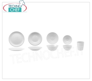 Technochef - WHITE MELANIN PLATES - Complete Service Dinner plate in white melamine, diameter 230 mm - UNIT PRICE - Available in a PACK of 12 pieces