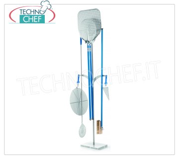 GI.METAL - Shovel, shovel and brush holder with marble base - 6 seats, Mod.131337 Self-supporting pile holder with marble base, 2 blades capacity with handle up to 150 cm in various head sizes and 2 supports for blades and brush, dim.cm.25x57x183h