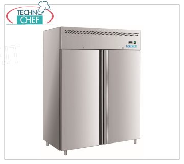 Forcold - 2-door freezer-freezer cabinet, with monobloc, plug-in system, 1300 lt., Temp.-18°/-22°C, ventilated, Class E, mod.M-GN1410BT-FC 2-door freezer-freezer cabinet, with monobloc, plug-in system, 1300 lt., Temp.-18°/-22°C, ECOLOGICAL in Class E, R290 gas, ventilated, Gastronorm 2/1, V.230/1 , Kw.0,815, Weight 172 Kg, dim.mm.1480x830x2010h.