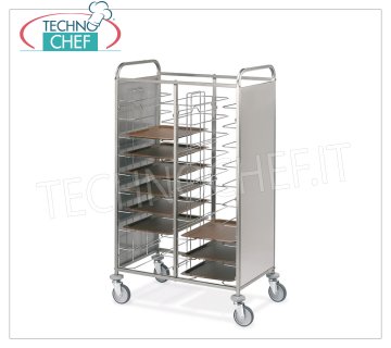 Tray-holder trolleys with universal guides, for GN 1/1 and EN 1/1 trays Universal self / service tray trolley on the sides, complete range