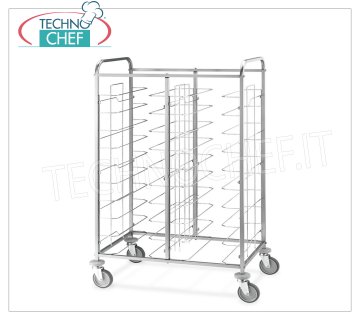 Universal self-service tray trolley, capacity of trays n.30, Mod. 1480U Self / service tray trolley with universal type supports, tray capacity n.30, dimensions mm 1380x600x1590h