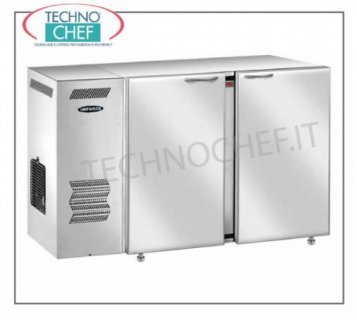 Fridge bars for bar Multi-purpose refrigerated backboard, 2 stainless steel blinds, ventilated, + 2 ° + 8 °, V 230/1, kW 3,81, dim. Mm 1240x540x850h.