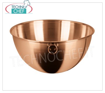 Technochef - Hemispherical Bastardella in Tinned COPPER internally with ring COPPER hemispherical rod with ring, Tin-plated interior, Series 15400, diameter 260 mm