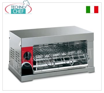 FORNET TOASTER with 3 CLAMPS in CHROME STEEL, COMPLETE RANGE FORNET TOASTER with 3 CLAMPS in CHROME STEEL, built entirely in STAINLESS STEEL, with timer and QUARTZ RESISTANCE, 6 TOAST CAPACITY, internal dimensions 355x240 mm, V.230 / 1, kw 2,4, external dimensions 475x410x240h mm