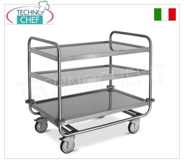Service trolleys for HEAVY transport, 3 WELDED printed shelves, max. load capacity 200 kg