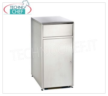 Self-Service Tray Empty Bin with Swing Door (54x22h cm) and Tray Support Surface