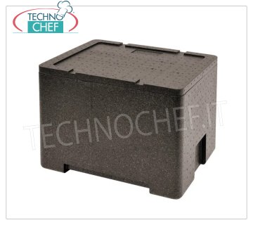 Technochef - ISOTHERMAL CONTAINER for GN 1/2 Polypropylene containers Isothermal container in polypropylene, upper opening for inserting GN 1/2 containers, internal dimensions 350x270x250h mm, external dimensions 415x320x320h mm