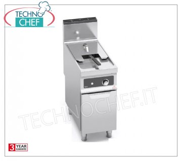 TECHNOCHEF - GAS FRYER on MOBILE, 1 BATCH of lt.18, Electronic Controls, Mod.9GL18MIEL GAS FRYER on MOBILE, BERTO'S, MAXIMA 900 Line, INDIRECT GAS FRY Series, 1 Lt.18 BATH, Digital Electronic Controls, Indirect Heating, Kw.14.00 heat output, Weight 59 Kg, dim.mm.400x900x900h