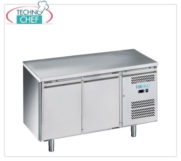 Forcold - Refrigerating Table, Temp.-18°/-22°C, 2 Doors, with Monobloc, Plug-in System, Class E, mod.M-GN2100BT-FC Freezing Table Freezer 2 Doors, with Monoblock, Plug-in System, capacity 282 litres, temp. -18°/-22°C, ventilated, Gastronorm 1/1, ECOLOGICAL in Class E, Gas R290, V.230/1, Kw.0,675, Weight 96 Kg, dim.mm.1360x700x850h
