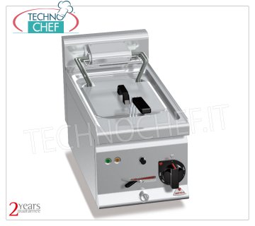 Technochef - ELECTRIC COUNTERTOP FRYER, 1 TANK of lt.10, Mod.E6F10-3B ELECTRIC COUNTERTOP FRYER, BERTOS, PLUS 600 Line, FAST FRY Series, 1 TANK of lt.10, V.400/3+N, Kw.6,00, Weight 16 Kg, dim.mm.300x600x290h