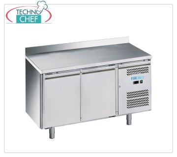 Forcold - Refrigerating Table, Temp.-18°/-22°C, 2 Doors and Backsplash, with Monobloc, Plug-in System, Class E - mod.M-GN2200BT-FC Freezer Freezer Table, 2 Doors and Backsplash, with Monoblock, Plug-in System, capacity 282 litres, temp. -18°/-22°C, Gastronorm 1/1, Ventilated, ECOLOGICAL in Class E, Gas R290, V.230/1, Kw.0,675, Weight 96 Kg, dim.mm.1360x700x950h
