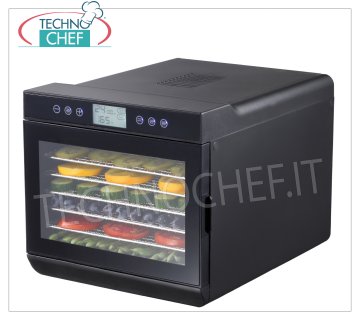 Technochef - VEGETABLE DRYER with 7 STAINLESS STEEL TRAYS, Mod. 229064 DRYER for VEGETABLES with 7 STAINLESS STEEL TRAYS (shelves) mm 375x300, digital display, temperature adjustable from 35 ° to 70 ° C, V.230 / 1, Kw.0,5, dim.mm.345x450x315h