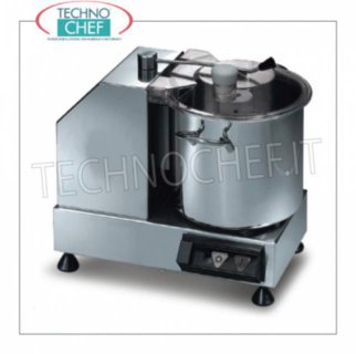 SIRMAN - Table Cutter with 5.3 liter tank, Professional in 3 Versions STAINLESS STEEL TABLE CUTTER, tank capacity 5,3 lt, speed 2,800 rpm, V.230 / 1, Kw.0,35, Weight 11 Kg, dim.mm.365x305x320h