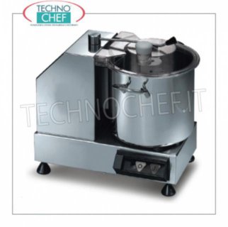 SIRMAN - Table cutter with 5.3 liter bowl, Professional in 3 Versions ​STAINLESS STEEL TABLE CUTTER, bowl capacity 5.3 lt, speed 2,800 rpm, V.230/1, Kw.0.35, Weight 11 Kg, dim.mm.365x305x320h