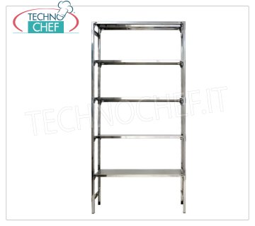 Stainless steel modular shelf unit, Smooth Shelves, Hook Assembly - H 250 Modules with various Depth 