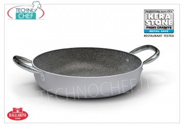 Ballarini - PAN 2 handles in NON-STICK Aluminum 3 mm thick, Professional PAN 2 handles, with HIGH QUALITY KERA STONE-PROFI GRANITE professional NON-STICK coating, SERIES 2800, in ALUMINUM alloy, diameter mm.280, height mm.65