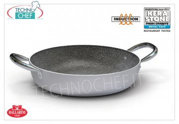 Ballarini - NON-STICK ALUMINUM PAN 2 handles for INDUCTION, Professional PAN 2 handles, with HIGH QUALITY KERA STONE-PROFI GRANITE professional NON-STICK coating, SERIES 2800, suitable for INDUCTION PLATES in HIGH THICKNESS ALUMINUM 5 mm, diameter mm.280, height mm.65