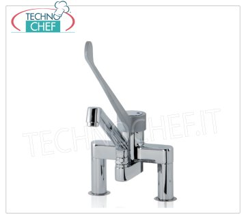 BIFORO mixer tap, Single lever with 18 and 27 cm spout TWO-HOLE countertop mixer tap, SINGLE LEVER with CLINICAL LEVER and 270 mm swivel spout