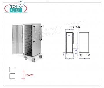 Tray Trolley with Universal Guides, for 10 Gastro-Norm and Euro-Norm 1/1 TRAYS Self / service tray trolley with universal guides for 10 Gastro-Norm and Euro-Norm trays, dim. 520x600x1590h mm