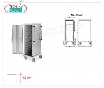 Tray Trolley with Universal Guides, for 10 Gastro-Norm and Euro-Norm 1/1 TRAYS Self / service tray trolley with universal guides for 10 Gastro-Norm and Euro-Norm trays, dim. 520x600x1590h mm