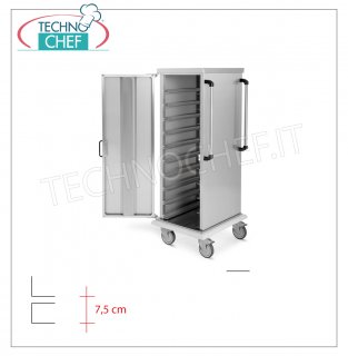 Tray Trolley with Universal Guides, for 10 Gastro-Norm and Euro-Norm 1/1 TRAYS Self / service tray trolley with universal guides for 10 Gastro-Norm and Euro-Norm trays, dim. 520x600x1590h mm