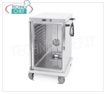 Technochef - VENTILATED HOT TROLLEY for temperature maintenance 10 TRAYS GN 1/1, Mod.3411-10GS HOT TROLLEY Ventilated for temperature maintenance, capacity 10 TRAYS GN 1/1 (mm.325x530), temp.+65°/+90° - SUPPORTS with PRINTED GUIDES pitch 5,5 mm, HUMIDIFIER, V.230/1, Kw .1,6, dim.mm.480x800x1100h