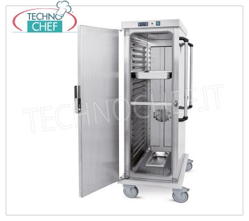 Technochef - VENTILATED HOT TROLLEY for temperature maintenance 20 TRAYS GN 2/1, Mod.3421-20GS VENTILATED HOT TROLLEY for Temperature Maintenance, capacity 20 TRAYS GN 2/1 (mm 650x530), temp.+65°/+90° - SUPPORTS with PRINTED GUIDES pitch 5,5 mm, HUMIDIFIER, V.230/1, Kw. 1.6, dim.mm.720x920x1660h