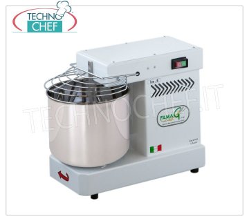 FAMAG - Grilletta, 8 Kg Professional Spiral Mixer Spiral mixer FAMAG with head and 11 liter fixed bowl, dough capacity 8 Kg, V 230/1, kW 0.35, Weight 30 Kg, dim.mm.520x280x530h