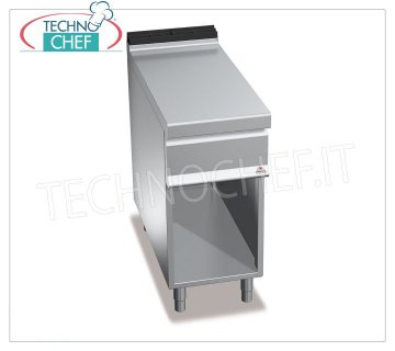 TECHNOCHEF - NEUTRAL TOP on OPEN CABINET with DRAWER, 1 module of 400 mm, Mod.N9T4MC NEUTRAL TOP on OPEN CABINET, BERTOS, MAXIMA 900 line, WORKING Series, 1 module of 400 mm, version with extractable DRAWER, Weight 35 Kg, dim.mm.400x900x900h