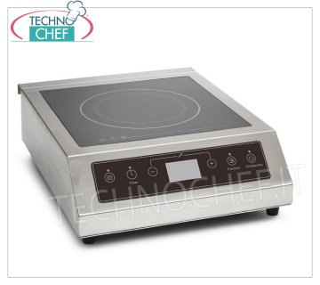 Technochef - 3500 Watt DIGITAL INDUCTION PLATE, INDUCTIVE SURFACE Ø from 120 to 260 mm INDUCTION PLATE for table, INDUCTIVE SURFACE: diameter from 120 to 260 mm, adjustable temperature from 35°C to 240°C, digital controls, V.230/1, Kw.3,5, Weight 5,7 Kg, dim. mm.340x435x120h
